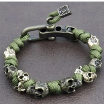 Halloween Jewelry Skull Premium Paracord Bracelet Stylish Skull Premium Paracord Bracelet Men's Handmade Punk Hiphop Woven Bracelet Creative
